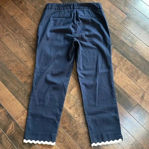 Talbots Cotton Pique Rick--Rack Slim Crop trousers Navy Women’s Size 8 Classic - Picture 13 of 15